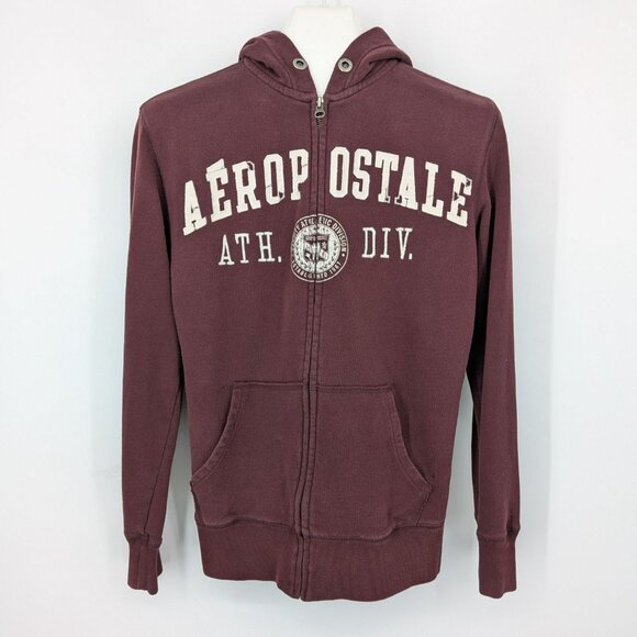 Aeropostale Full Zip Hoodie Adult Size XS Y2K Logo Athletic Division Grunge Cozy - Picture 1 of 11